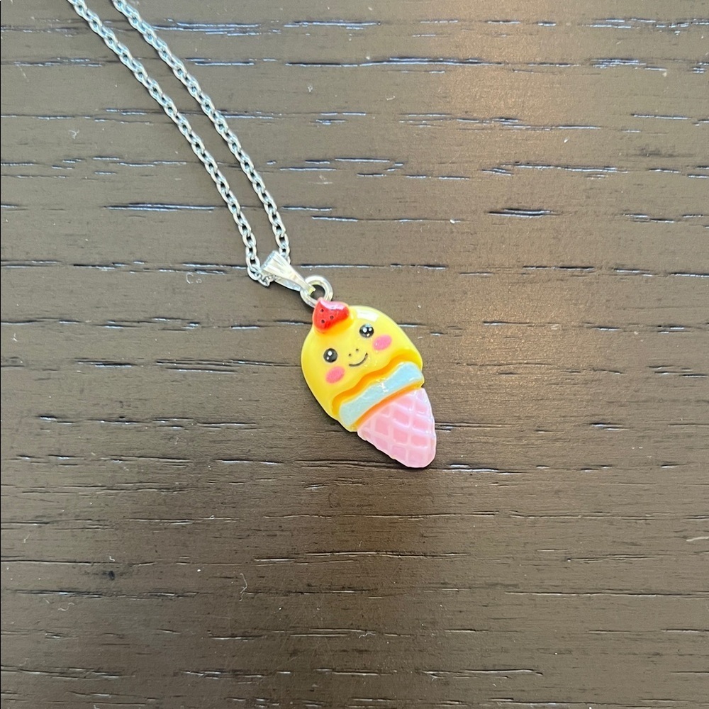 Kawaii Ice Cream Pendant Acrylic Pendant Necklace